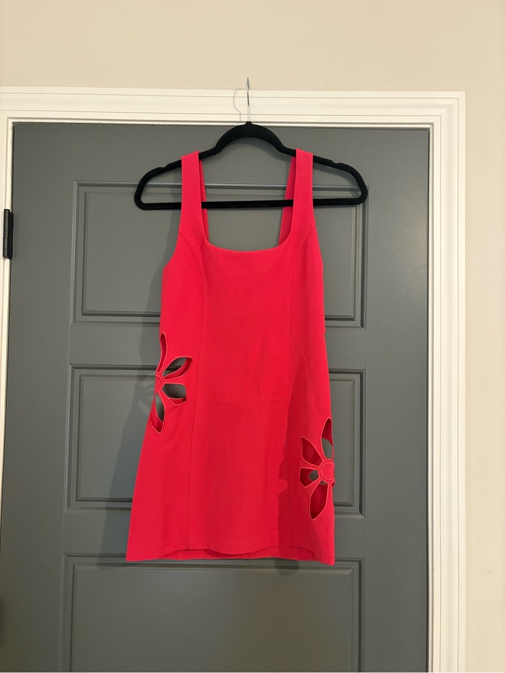 Rumored Pink Mini Dress with Cutout Floral Details